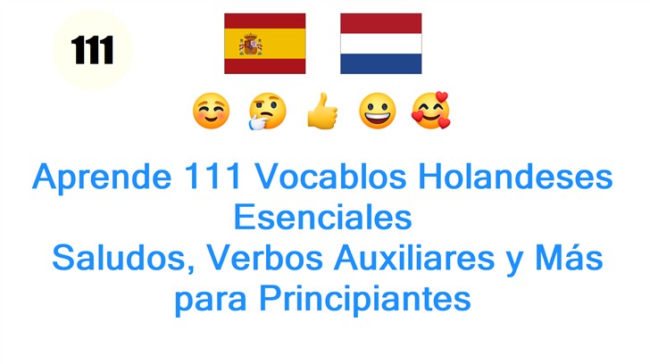 Aprende 111 Vocablos Holandeses Esenciales: Saludos, Verbos Auxiliares y Más para Principiantes